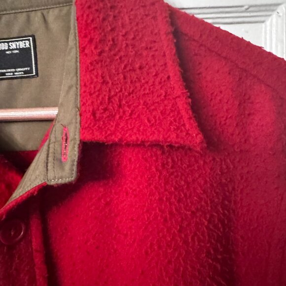 Todd Snyder Italian Boucle Overshirt in Red * Size Medium - Picture 6 of 9